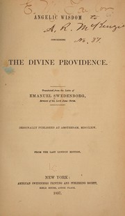 Front cover of Angelic wisdom concerning the divine providence by Emanuel Swedenborg