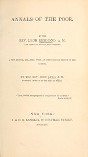 Cover of Annals of the poor by Legh Richmond