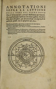Cover of Annotationi sopra la lettione della spera del Sacro Bosco by Joannes de Sacro Bosco