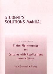 Front cover of Students Solutions Manual to Accompany Finite Mathematics and Calculus with Applications by Lial Greenwell Ritchey