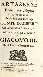 Cover of Artaserse by Pietro Metastasio