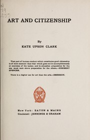 Front cover of Art and citizenship by Kate Upson Clark
