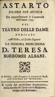 Cover of Astarto by Apostolo Zeno