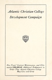 Front cover of Atlantic Christian College development campaign by Atlantic Christian College
