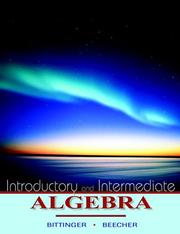 Cover of Introductory and intermediate algebra by Marvin L. Bittinger