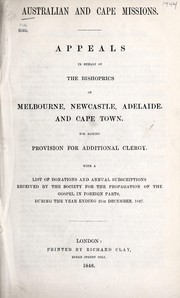 Front cover of Australian and Cape missions by Society for the Propagation of the Gospel in Foreign Parts (Great Britain)