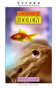 Front cover of A Dictionary of Zoology by Michael Allaby