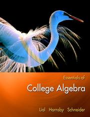 Front cover of Essentials of college algebra by Margaret L. Lial