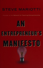 Front cover of An entrepreneur's manifesto by Steve Mariotti