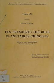 Front cover of Les premières théories planétaires chinoises by Michel Teboul
