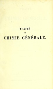 Cover of Traité de chimie générale by J. Pelouze