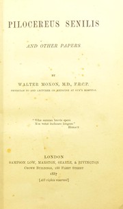 Front cover of Pilocereus senilis and other papers by W. Moxon