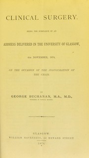 Cover of Clinical surgery by George Buchanan