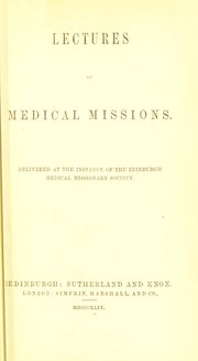 Front cover of Lectures on medical missions by William Pulteney Alison