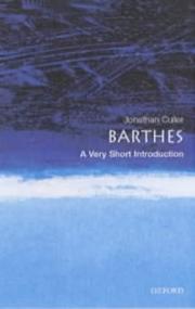 Cover of Barthes by Jonathan Culler