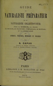 Front cover of Guide du naturaliste préparateur et du naturaliste collectioner by G. Capus