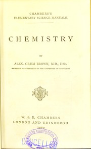 Cover of Chemistry by Alexander Crum Brown