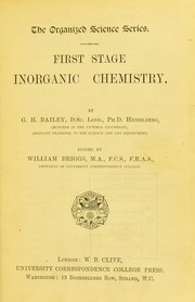 Front cover of First stage inorganic chemistry by G. H. Bailey