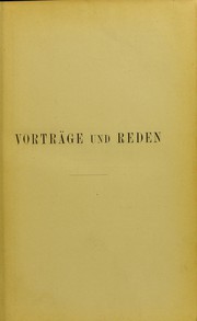 Front cover of Vorträge und Reden von Hermann von Helmholtz by Hermann von Helmholtz