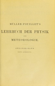 Cover of Müller-Pouillet's Lehrbuch der Physik und Meteorologie by Johann Müller