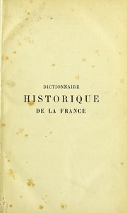 Cover of Dictionnaire historique de la France by Ludovic Lalanne