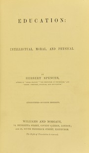 Cover of Education by Herbert Spencer
