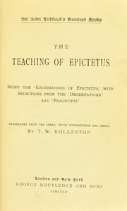 Front cover of The teaching of Epictetus by Epictetus