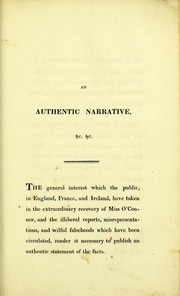 Front cover of An authentic narrative of the extraordinary cure performed by Prince Alexandre Hohenlohe on Miss Barbara O'Connor, a nun, in the convent of New Hall, near Chelmsford by John Carr Badeley