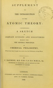 Cover of Supplement to the Introduction to the atomic theory by Daubeny, Charles Giles Bridle