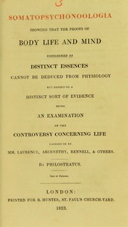 Front cover of Somatopsychonoologia by T. Forster