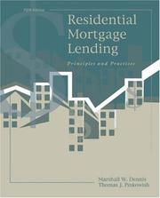 Front cover of Residential mortgage lending by Marshall W. Dennis