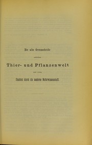 Front cover of Die alte Grenzscheide zwischen Thier- und Pflanzenwelt und deren Umsturz durch die moderne Naturwissenschaft by Friedrich Karl Knauer