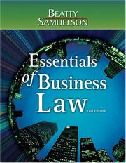 Cover of Essentials of business law by Jeffrey F. Beatty