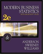 Front cover of Modern Business Statistics (with CD-ROM and InfoTrac ) by David Ray Anderson