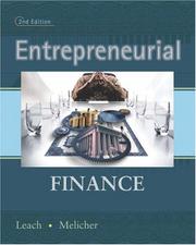 Front cover of Entrepreneurial finance by J. Chris Leach