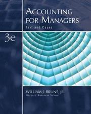Cover of Accounting for managers by William J. Bruns