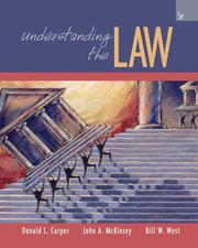 Front cover of Understanding the law by Donald L. Carper