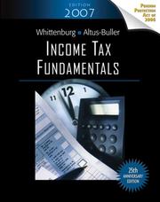 Front cover of Income Tax Fundamentals, 2007 Edition (Income Tax Fundamentals) by Gerald E. Whittenburg