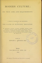 Front cover of Modern culture by Edward Livingston Youmans