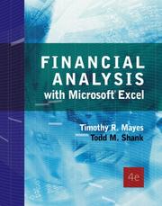 Cover of Financial analysis with Microsoft Excel by Timothy R. Mayes