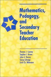 Front cover of Mathematics, Pedagogy, and Secondary Teacher Education by Thomas J. Cooney