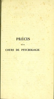 Cover of Précis d'un cours de psychologie by Adolphe Garnier