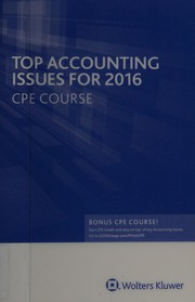 Cover of Top accounting issues for 2016 by CCH Incorporated