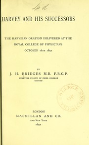 Front cover of Harvey and his successors by John Henry Bridges