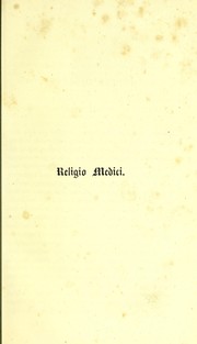Cover of Religio medici by Browne, Thomas, Sir