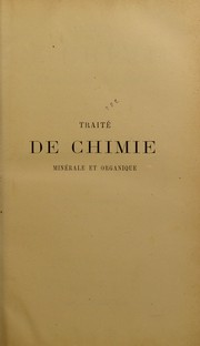 Front cover of Traité de chimie minérale et organique by Jules Edmond Willm