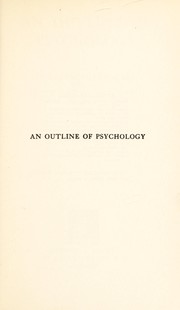 Front cover of An outline of psychology by McDougall, William