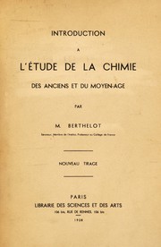 Front cover of Introduction à l'étude de la chimie, des anciens et du moyen âge by M. Berthelot
