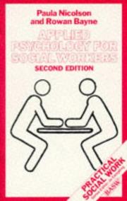 Front cover of Applied Psychology for Social Workers (British Association of Social Workers (BASW) Practical Social Work) by Paula Nicolson