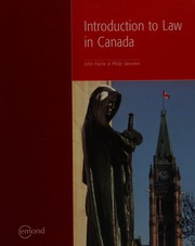 Front cover of Introduction to law in Canada by John Fairlie